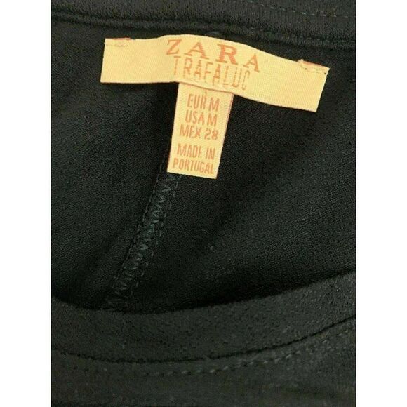 Zara Womens Solid Black Scoop Neck Oversized Tank Top Viscose Medium - Picture 5 of 6